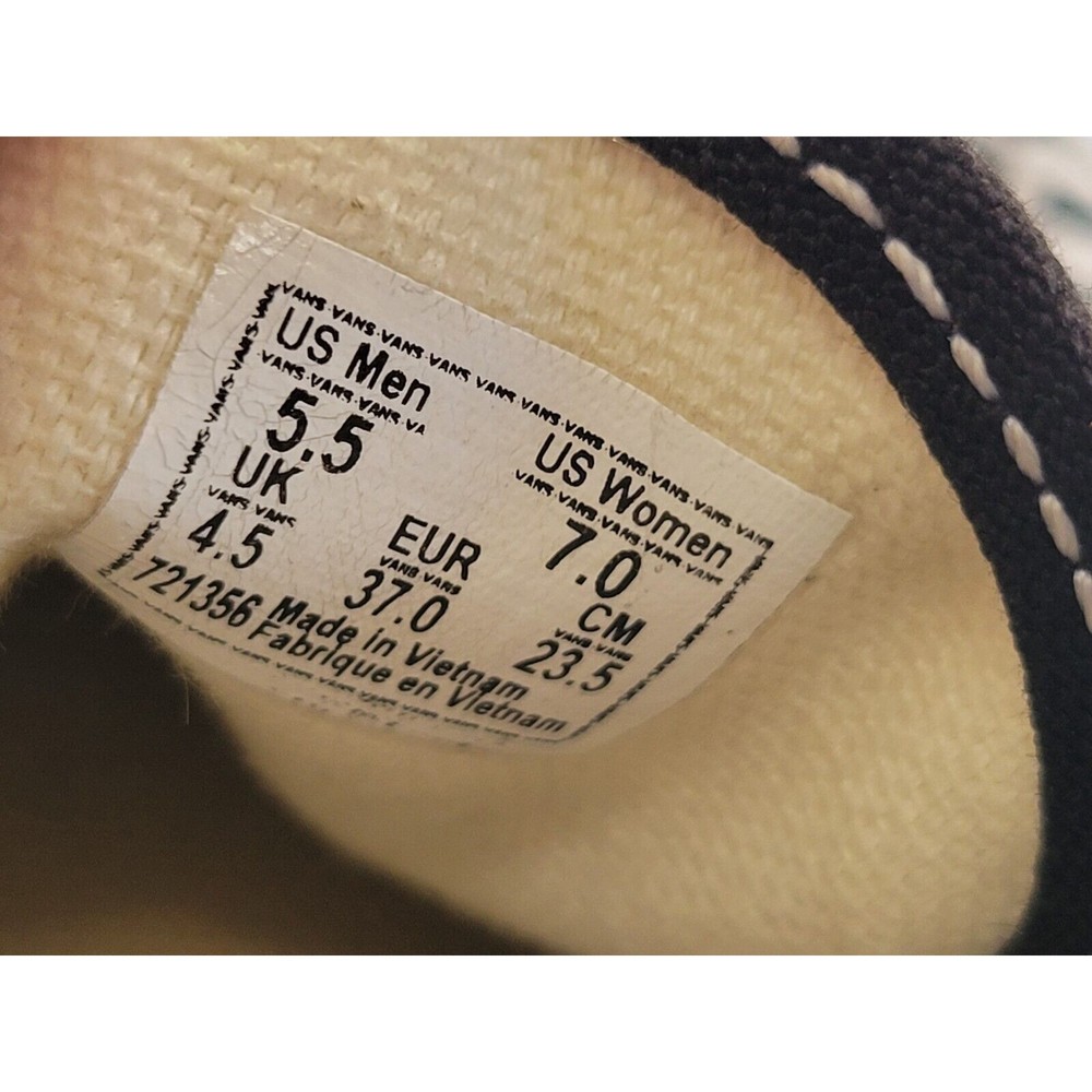 Vans Off The Wall Women 7 Men 5.5 Logo All Over Print Shoes 721356 Black White - Picture 4 of 11